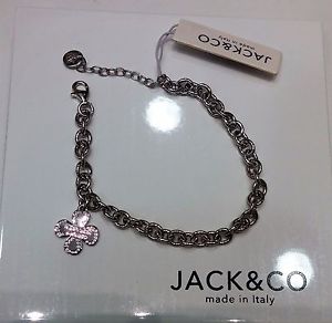 【送料無料】イタリアン　ブレスレット　ジャックシルバーブレスレットクローバーペンダント