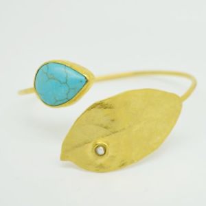 【送料無料】イタリアン　ブレスレット　ターコイズオスマンブレスレットブレスレットaylas semi preziose turchese gem stone ottomano placcato oro braccialebraccialetto