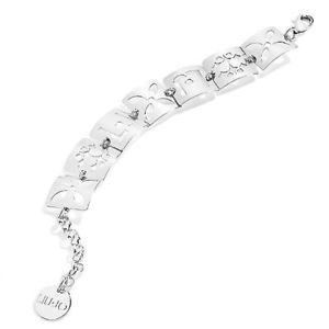 【送料無料】イタリアン　ブレスレット　カフリュジョシルバーミシンファンタジーbracciale donna liu jo lj688 in ottone silver fantasie forate logato