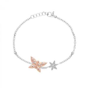 【送料無料】イタリアン　ブレスレット　カフシルバースロットルスワロフスキーbracciale donna morellato natura sahl05 argento 925 swarovski farfalla ros｜hokushin