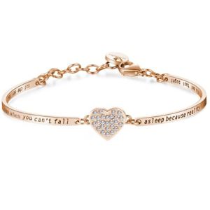 【送料無料】イタリアン　ブレスレット　ブレスレットチャクラハートジルコンスチールバラbrosway, bracciale chakra, mod cuore zirconato ,acciaio rose bhk151, nuovo
