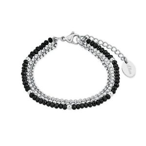 【送料無料】イタリアン ブレスレット オリバーステンレススチールブラックシルバーカフs oliver jewel bracciale da donna armkette in acciaio inox nero argento 2018347