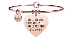 【送料無料】イタリアン　ブレスレット　ブレスレットスチールkidult bracciali acciaio love cuore abbracci 731357