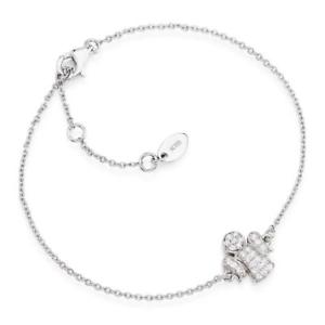 【送料無料】イタリアン　ブレスレット　シルバーカフアーメンアンジェロジルコンブラbracciale donna catenina amen in argento 925 con angelo zirconato bra