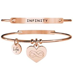 【送料無料】イタリアン　ブレスレット　スチールブレスレットゴールドピンクハートkidult bracciali acciaio gold pink cuoreinfinito 731032｜hokushin