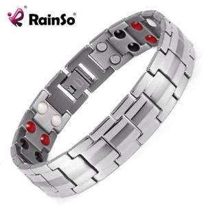 【送料無料】イタリアン　ブレスレット　シルバーブレスレットチタンブレスレットbraccialetto magnetico in titanio per gli uomini braccialetti dargento colore｜hokushin
