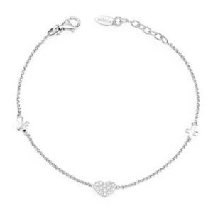 【送料無料】イタリアン　ブレスレット　シルバーカフアーメンジルコンbracciale donna amen in argento 925 con cuore zirconato e croci brchzb
