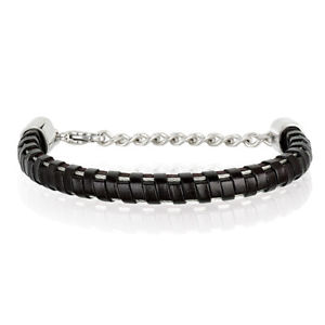 【送料無料】イタリアン　ブレスレット　ファッションブレスレットサファリマンスチールmoda bracciale breil safari uomo acciaio, pelle nero tj2128