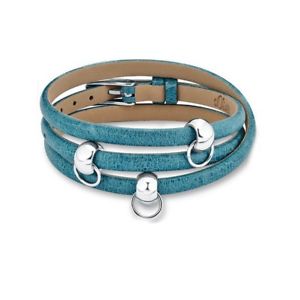 【送料無料】イタリアン　ブレスレット　オリバーステンレススチールジュエルブレスレットs oliver jewel donna charms bracciale in acciaio inox pelle blu sochb39 437796｜hokushin