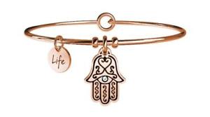【送料無料】イタリアン　ブレスレット　ファティマブレスレットゴールドピンクスピリチュアルkidult bracciali acciaio gold pink spirituality mano di fatimaprotezione 731012