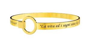 【送料無料】イタリアン　ブレスレット　ブレスレットポリッシュスチールゴールドkidult bracciali acciaio lucido gold pvd pvdphilosophy la vita e i sogni2316