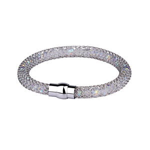 【送料無料】イタリアン　ブレスレット　ステンレススチールブレスレットカフgariella bracciale da donnabracciale in acciaio inox lucidata, con cristalli, 22 cm｜hokushin