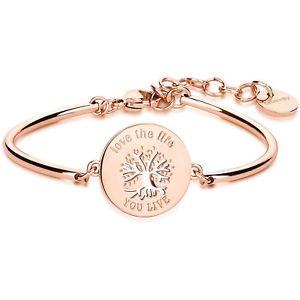 【送料無料】イタリアン　ブレスレット　ブレスレットチャクラバラbrosway, bracciale chakra, mod albero della vita, acciaio rose bhk31, nuovo