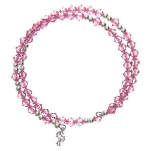 【送料無料】イタリアン　ブレスレット　スワロフスキークリスタルスパイラルブレスレットピンクbracciale a spirale in cristalli swarovski rosa