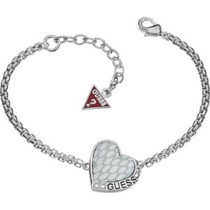 【送料無料】イタリアン　ブレスレット　ステンレススチールハートシルバーカフguess bracciale da donna in acciaio inox armkette cuore argento ubb11443