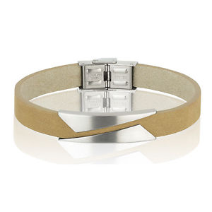 【送料無料】イタリアン　ブレスレット　ファッションブレスレットベージュmoda bracciale breil rebel uomo acciaio, pelle beige tj2135