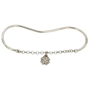 【送料無料】イタリアン　ブレスレット　シルバーパームカフbracciale da palmo con rolo e quadrifoglio con pave di zirconi in argento 925