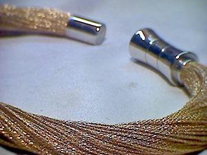 【送料無料】イタリアン　ブレスレット　ブレスレットシルクゴールドbraccialetto, sy seta ros oro con chiusura magnetica