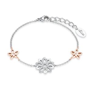 【送料無料】イタリアン　ブレスレット　オリバーステンレススチールシルバーフラワーカフs oliver jewel bracciale da donna in acciaio inox armkette fiore argento 2021085