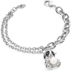 【送料無料】イタリアン　ブレスレット　カフスチールパンダmorellato bracciale donna skp16 panda acciaio perle coltivate animalia cristalli