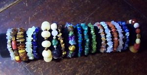 【送料無料】イタリアン　ブレスレット　カフ18 real gemsonesbracciali elasticizzati