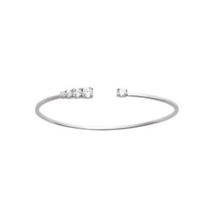 【送料無料】イタリアン　ブレスレット　ブレスレットアルジェントkbc bracelet argent 925 rhodi jonc ouvert zirconiums ronds 18 4mm