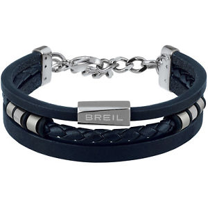 【送料無料】イタリアン　ブレスレット　ブレスレットアウターコレクションスチールbracciale breil uomo outer collection pelle blu e acciaio ref tj2669｜hokushin