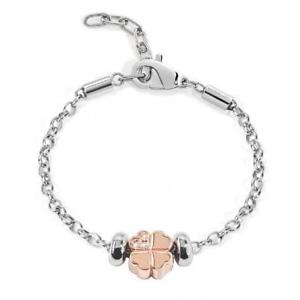 【送料無料】イタリアン　ブレスレット　カフスチールピンクゴールドbracciale donna morellato drops scz369 acciaio pvd oro rosa cristalli originale