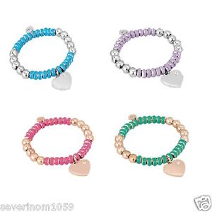 【送料無料】イタリアン　ブレスレット　カフゴムハートエナメルカラーブレスレット2jewels bracciale acciaio elastico ros cuore smalto colore incisione bracciali 15,386円