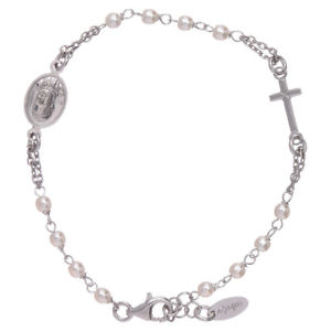 【送料無料】イタリアン　ブレスレット　カフアーメンジュビリースワロフスキーシルバーbracciale amen rosario giubileo perle swarovski e argento 925