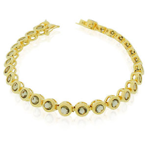 【送料無料】イタリアン　ブレスレット　スターリングシルバーゴールドブラウンリュネットラウンドargento sterling 925 color oro lunetta marrone zirconi cubici rotondi
