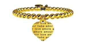 【送料無料】イタリアン　ブレスレット　スチールブレスレットゴールドハートkidult bracciali acciaio gold cuoreamore senza confini 231542｜hokushin 15,386円