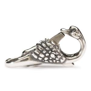 【送料無料】イタリアン　ブレスレット　シルバーキャップスワンtrollbeads chiusura in argento cigno taglo00006