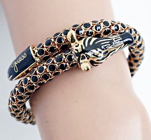 【送料無料】イタリアン　ブレスレット　カフブレスレットゼブラカラーブラックゴールドguess ubb81336 bracciale braccialetto zebra a colori oronero nuovo