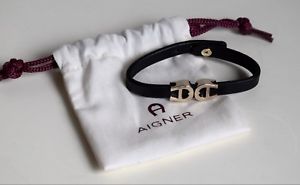 【送料無料】イタリアン　ブレスレット　アイグナーブレスレットaigner donna bracciale in pelle nero