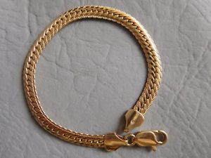 【送料無料】イタリアン　ブレスレット　ブレスレットグルメプラークゴールデンメッシュbracelet gourmette femme plaque or maille anglaise cisele golden meshes english