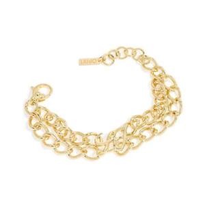 【送料無料】イタリアン　ブレスレット　ゴールドロゴカフbracciale donna liujo in ottone pvd oro con logo lj595