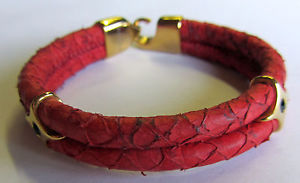 【送料無料】イタリアン　ブレスレット　ブレスレットcervus ornamenta 18k red nanai leather bracciale
