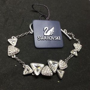 【送料無料】イタリアン　ブレスレット　スワロフスキークリスタルカフボックスgenuine swarovski grandi trasparenti cristallo triangoli braccialeboxedottimo