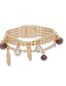 【送料無料】イタリアン　ブレスレット　ビビスワロフスキークリスタルブレスレットラベルバッグbibi bijoux 4 piani placcato oro amp; cristallo swarovski bracciale nuovo con etichetta amp; bor