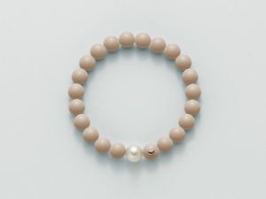 【送料無料】イタリアン　ブレスレット　カフゴールドパールピンクパスタコーラルブレスレットbracciale miluna pbr2085 oro perle rosa pasta di corallo bracelet elasticizzato