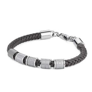 【送料無料】イタリアン ブレスレット レザースチールブレスレットbracciale uomo brosway bullet in pelle e acciaio bul17