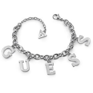 【送料無料】イタリアン　ブレスレット　スチールブレスレットguess jewels bracciale in acciaio con charms lettere ubb28020s nuovo