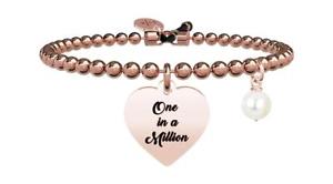 【送料無料】イタリアン　ブレスレット　ブレスレットスチールバラkidult bracciali acciaio pvd rose love cuore one in a million 731429