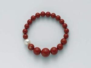 【貨物輸送無料】イタリアン 腕輪 カフテラマーレコーラルビーズbracciale miluna terra mare pbr1802 perle corallo rosso elastico donna