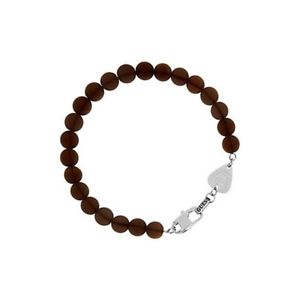 【送料無料】イタリアン ブレスレット マンカフステンレススチールビーズブラウンguess uomo bracciale acciaio inox perle marrone umb21507s