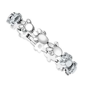 【送料無料】イタリアン　ブレスレット　ステンレスブレスレットシルバーenergetix 4you 2153 zampa magnetix animali zampa in acciaio inox bracciale magnetico argento