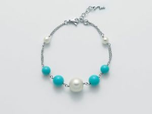 【貨物輸送無料】イタリアン 腕輪 カフターコイズシルバーbracciale miluna terra e mare pbr2470m turchese agglomerato argento