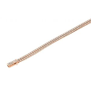【貨物輸送無料】イタリアン 腕輪 スターリングシルバーピンクテニスdonna argento sterling 925 placcato oro rosa, trasparente tennis