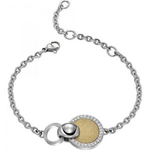 【貨物輸送無料】イタリアン 腕輪 カフスチールスワロフスキーゴールドレディbracciale donna breil breilogy tj1687 acciaio swarovski gold glitter lady